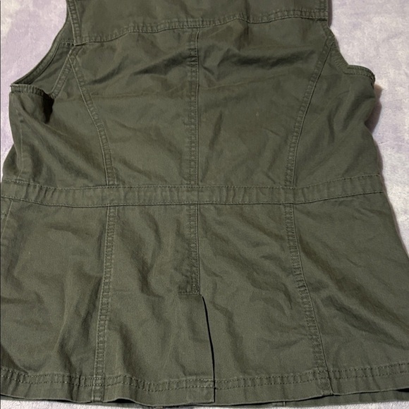 A New Day Olive Green Sleeveless Cargo Utility Zippered Vest Size M - Picture 11 of 11